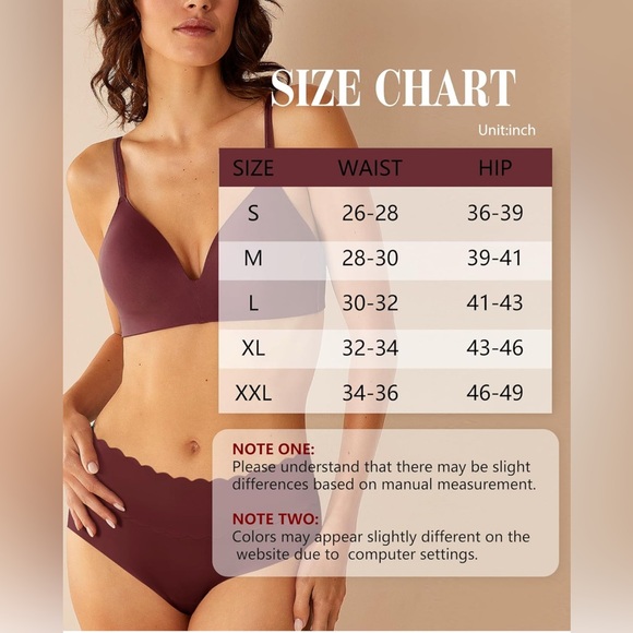 BrandNew 6Packs Women's Mid-High Waisted Briefs Underwear No Show Seamless/Large - Picture 10 of 10